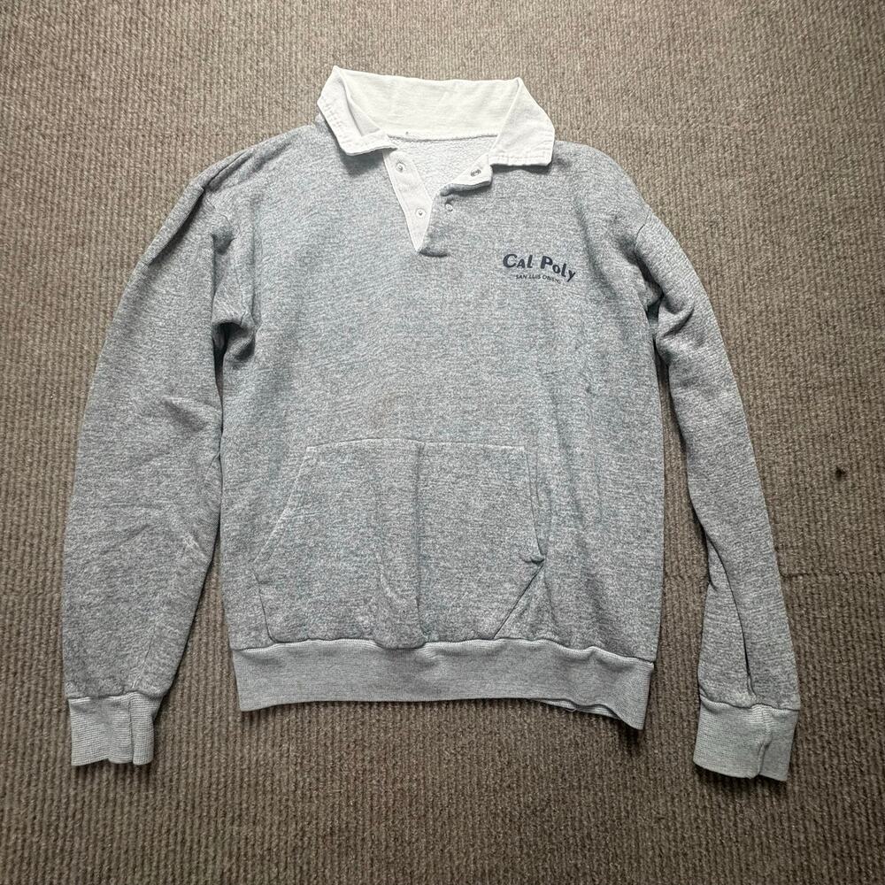 Vintage 70’s Cal Poly Collared Women’s Sweater Front Pocket No Size